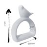Anel porta guardanapo de pássaro de porcelana cor:Branco - 4