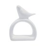 Anel porta guardanapo de pássaro de porcelana cor:Branco - 2