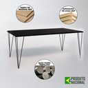 Ver imagem 5 de Mesa Sala De Jantar Industrial Preta 135X75 Com 6 Cadeiras Brancas De Ferro Preto Cor: Preto