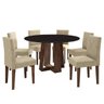 Conjunto Mesa Isabela 6 Cadeiras Taj Mahal Espresso Móveis - 2