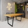 Mesa Industrial Lanna Madeira Maciça com Ferragem Preta 1,80m - 1