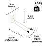 Kit 6 Suportes de Parede 30cm Pendurar Cabos Rodos Vassouras Nv803 - 3