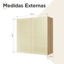 Ver imagem 3 de Armário Aéreo 2 Portas Vidro Reflecta Nesher Rainha 80cm 100 MDF