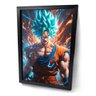Quadro Goku Blue Dragon Ball Super Moldura Preta e Vidro - 1