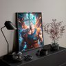 Quadro Goku Blue Dragon Ball Super Moldura Preta e Vidro - 2
