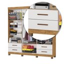 Ver imagem 6 de Guarda-Roupa 6 Portas 4 Gavetas com Pés Genova Off White/Cinamomo