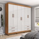 Ver imagem 1 de Guarda-Roupa 6 Portas 4 Gavetas com Pés Genova Off White/Cinamomo