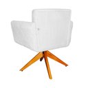 Ver imagem 4 de Poltrona Decorativa Isabela em Tressê Pés Madeira Giratório Suede Branco - Ds Estofados