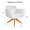 Ver imagem 5 de Poltrona Decorativa Isabela em Tressê Pés Madeira Giratório Suede Branco - Ds Estofados