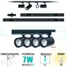 Kit Trilho Eletrificado 1,5M + 4 Spots LED 7W Preto Bq 3000K - 1