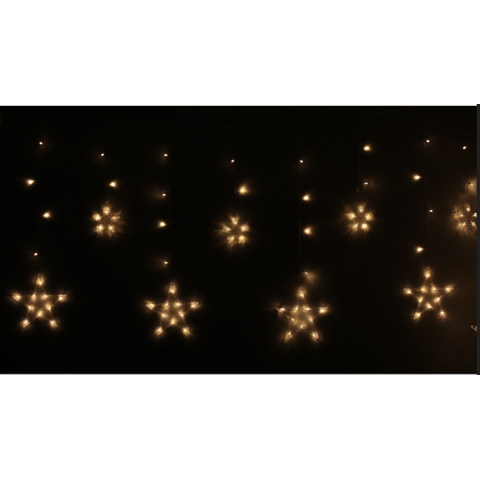 Cortina de Led 12 Estrelas 3 Metros Luz Warm Natalina -220v