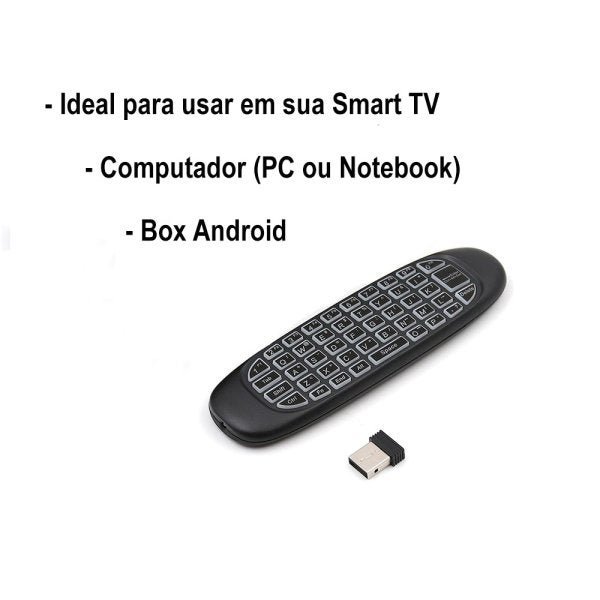 Controle Mini Teclado Air Mouse Wireless Sem Fio Android em