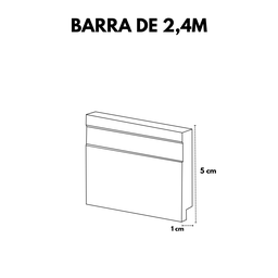 Rodapé Poliestireno 5cm Frisado Alizar Barra com 2,40m  Arquitech - 2