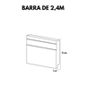 Rodapé Poliestireno 5cm Frisado Alizar Barra com 2,40m  Arquitech - 2