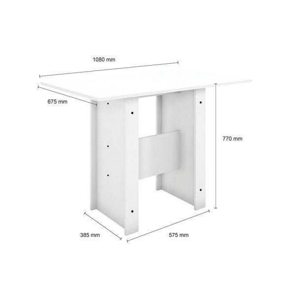 Mesa de Jantar para 4 Lugares Milano Poliman Móveis Branco - 3