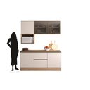 Ver imagem 2 de Cozinha Modulada 178m com Balcão 120m FLEX C/ Tampo MDP Etna - Carvalho OAK/Off White Poliman