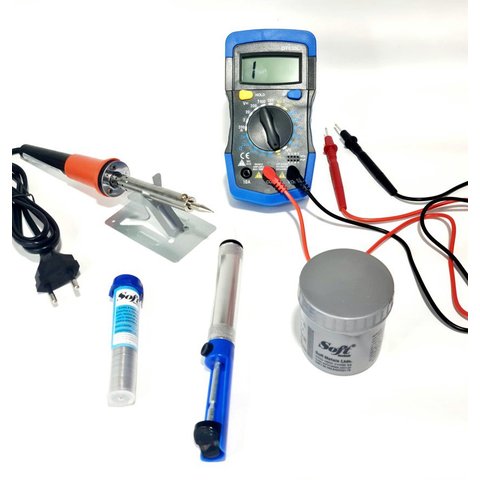 Kit Ferro De Solda 60w 110v Multimetro Sugador Pasta Estanho