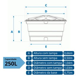 Caixa D'água de Polietileno 250 Litros - Fortlev - 5