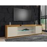 Rack para TV com Prateleira de LED Lumus Off White Cinamomo - 5