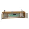 Rack para TV com Prateleira de LED Lumus Off White Cinamomo - 3