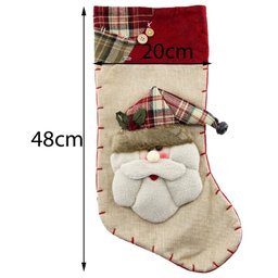 Dupla de Botas Meias Papai Noel e Boneco de Neve 48cm - 3