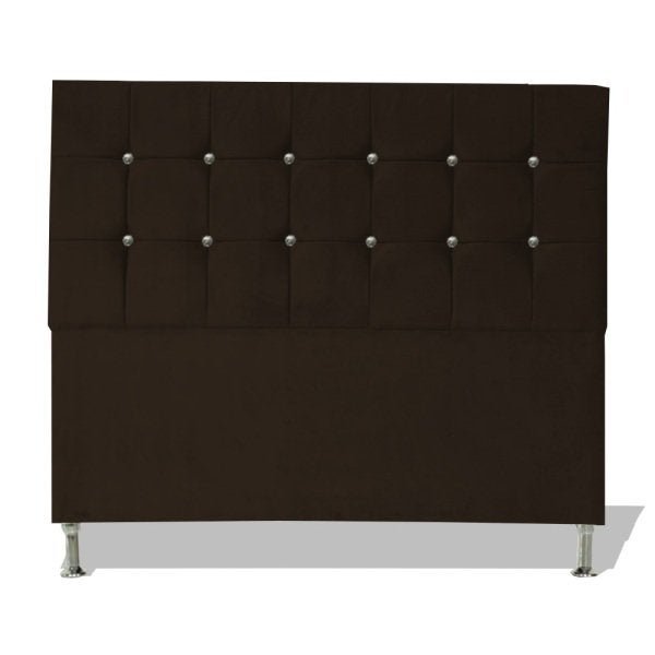 Cabeceira De Cama Box Slim Cristal King 195 cm Suede Chocolate Dimazza Móveis - 1