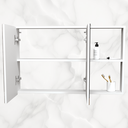 Ver imagem 6 de Armário Aéreo Mdf para Banheiro C. Espelho 80cm L. 2 Portas Direito