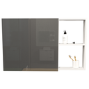 Ver imagem 2 de Armário Aéreo Mdf para Banheiro C. Espelho 80cm L. 2 Portas Direito