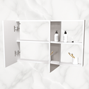 Ver imagem 4 de Armário Aéreo Mdf para Banheiro C. Espelho 80cm L. 2 Portas Direito