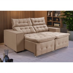 Sofá Retratil Reclinável Pillow 1,90 Veludo Castor
