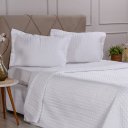 Ver imagem 3 de Kit Colcha Casal Satinatta Cetim Toque Pele de Pessego 220x240cm Branco