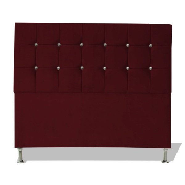 Cabeceira De Cama Box Slim Cristal Solteiro 90 cm Suede Vermelho Scarlatti Dimazza Móveis - 1