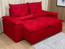 Ver imagem 1 de Sofá 3 e 4 Lugares Retrátil e Reclinável 2,30 Metros Alpoim Estofados Vermelho 203 Athenas