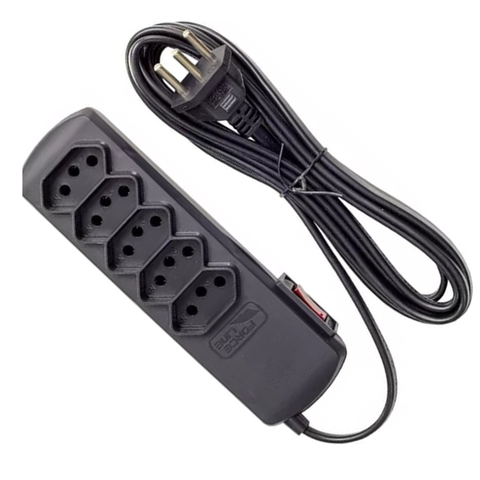 Filtro de Linha 5 Tomadas Tripolar 10a 1 M Preto Force Line