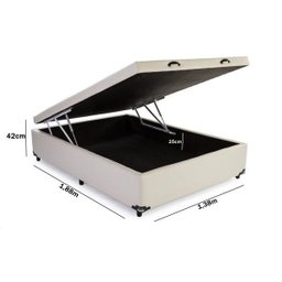 Cama Box Baú Casal 138x188 Corino Bege - 4