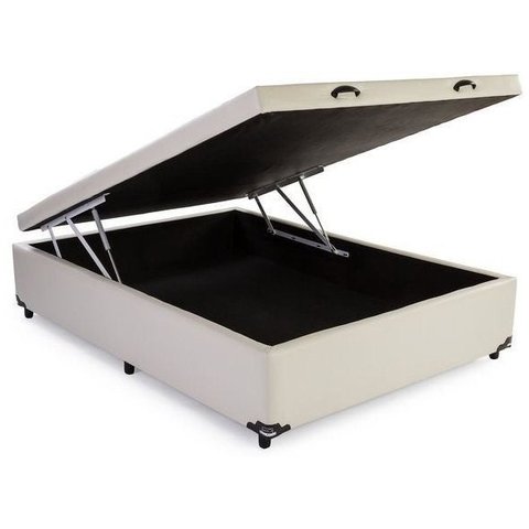 Cama Box Baú Casal 138x188 Corino Bege