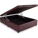 Ver imagem 1 de Cama Box Baú Casal Reforçada 138x188 Corino Marrom