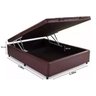 Cama Box Baú Casal Reforçada 138x188 Corino Marrom - 2