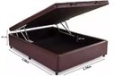 Ver imagem 2 de Cama Box Baú Casal Reforçada 138x188 Corino Marrom