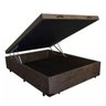 Cama Box Baú Casal Reforçada 138x188 Suede Marrom - 1