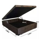 Ver imagem 2 de Cama Box Baú Casal Reforçada 138x188 Suede Marrom