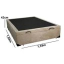 Ver imagem 2 de Cama Box Baú Casal Reforçada 138x188 Suede Bege