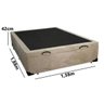Cama Box Baú Casal Reforçada 138x188 Suede Bege - 2