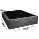 Ver imagem 2 de Cama Box Baú Casal Reforçada 138x188 Suede Cinza