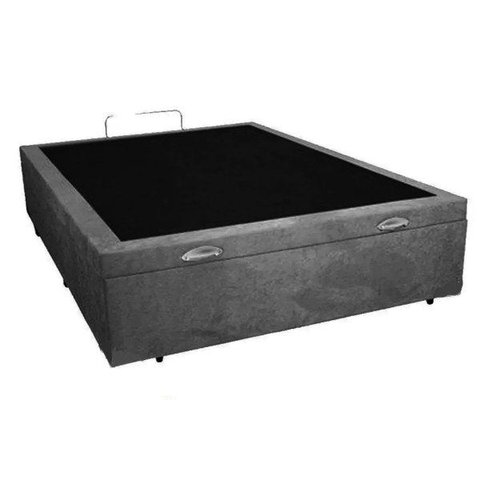 Cama Box Baú Casal Reforçada 138x188 Suede Cinza