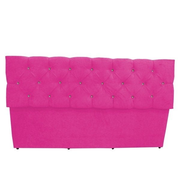 Recamier Calçadeira Baú Decorativa Pufe Banqueta Estrela 1,40M Rosa Pink - 3