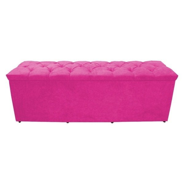 Recamier Calçadeira Baú Decorativa Pufe Banqueta Estrela 1,40M Rosa Pink - 1