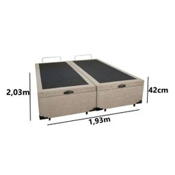 Cama Box Baú King Reforçada 193x203 Suede Bege - 2