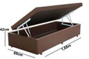 Ver imagem 2 de Cama Box Baú Reforçada Solteiro 88x188 Corino Marrom
