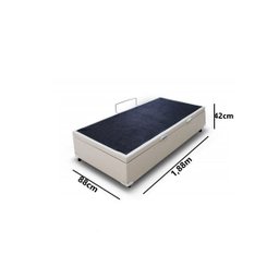 Cama Box Baú Reforçada Solteiro 88x188 Corino Bege - 2